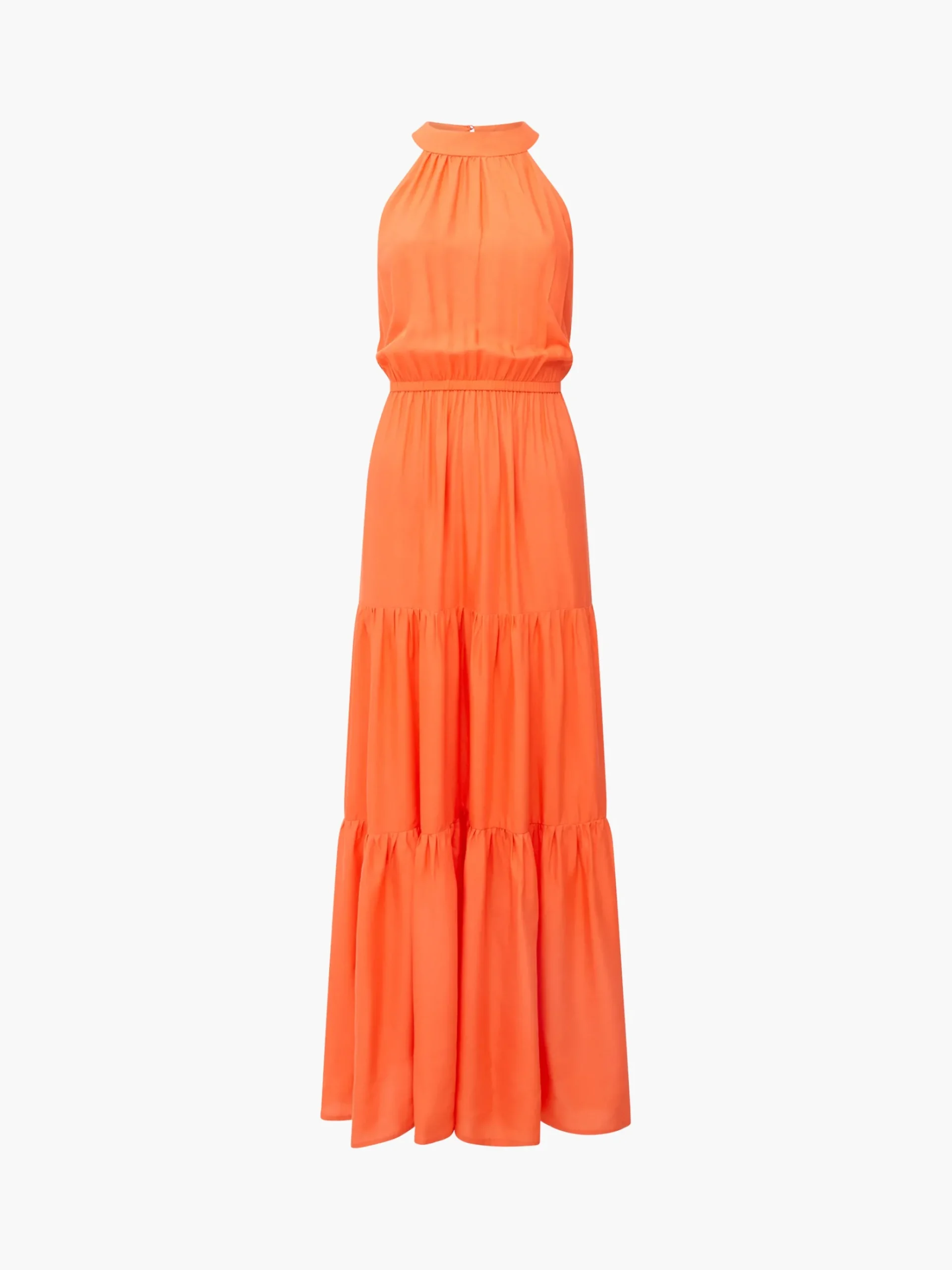 Halter Viscose Tiered Maxi Dress