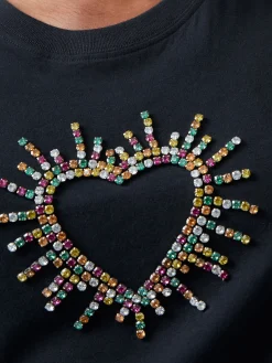 Heart Embellished T-Shirt