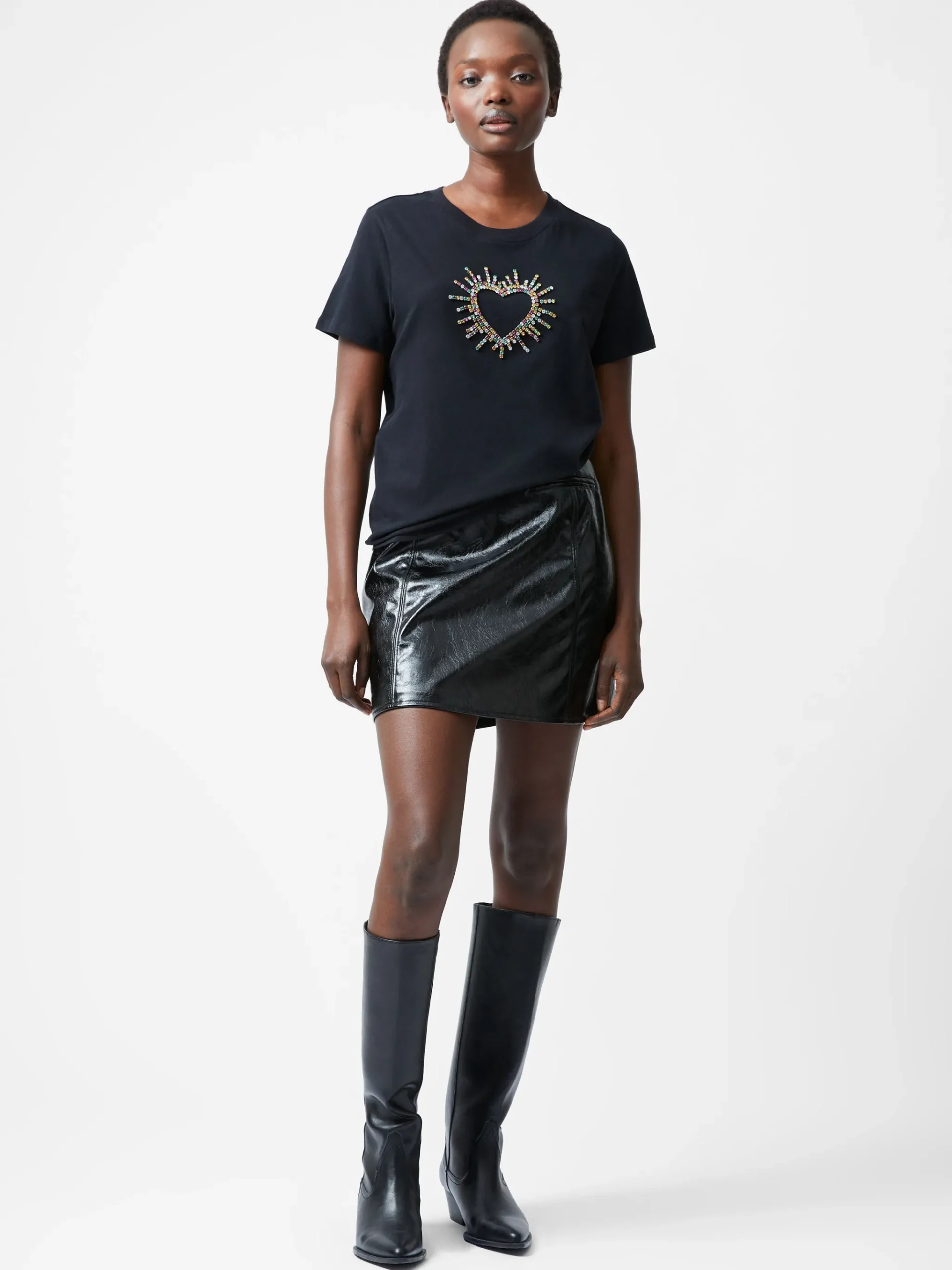 Heart Embellished T-Shirt