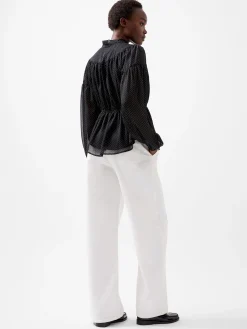 Ines Chiffon Fitted Waist Blouse
