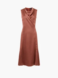 Irina Satin Sleeveless Cowl Neck Dress