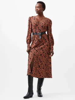 Jeanie Brina Crepe Midi Dress