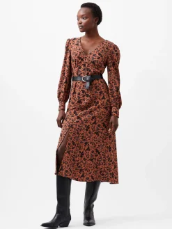Jeanie Brina Crepe Midi Dress