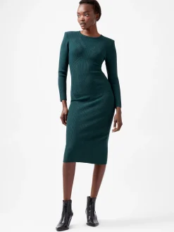 Kairi Rib Long Sleeve Midi Dress