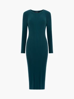Kairi Rib Long Sleeve Midi Dress