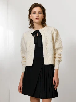 Kitty Recycled Bobble Bow Cardigan