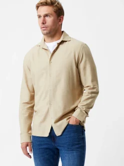 Long Sleeve Linen Blend Shirt