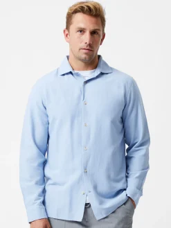 Long Sleeve Linen Blend Shirt