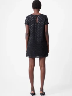 Lurex Georgette Mini Shift Dress
