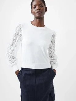 Luvy Embroidered Mesh Sleeve Jumper