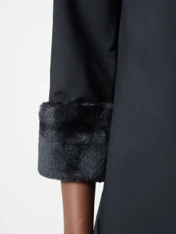 Luxe Faux Fur Three Quarter Sleeve Cuffs Mini Dress