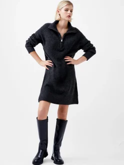 Maddox Half Zip Long Sleeve Knit Dress