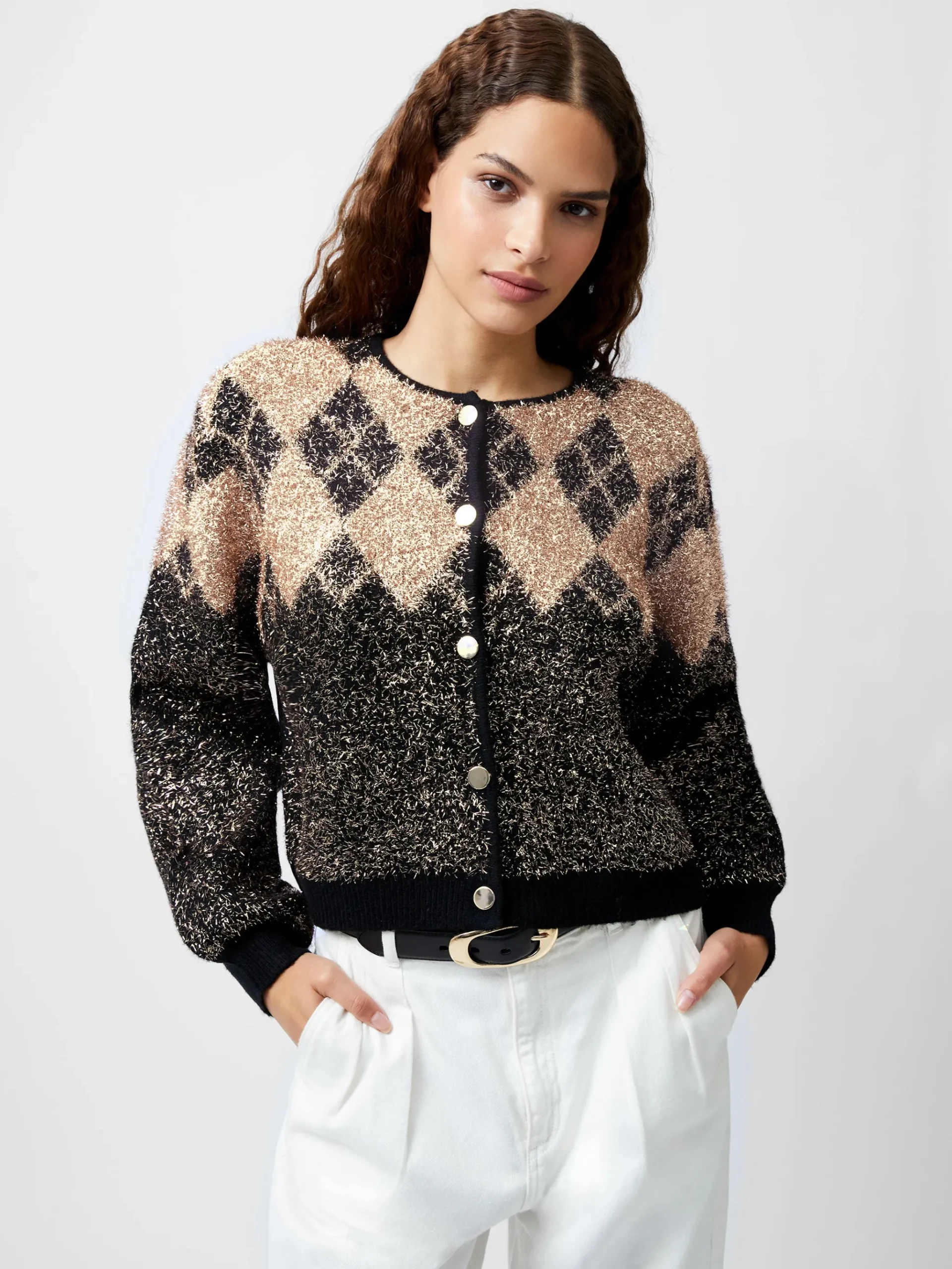 Mavis Argyle Tinsel Long Sleeve Cardigan