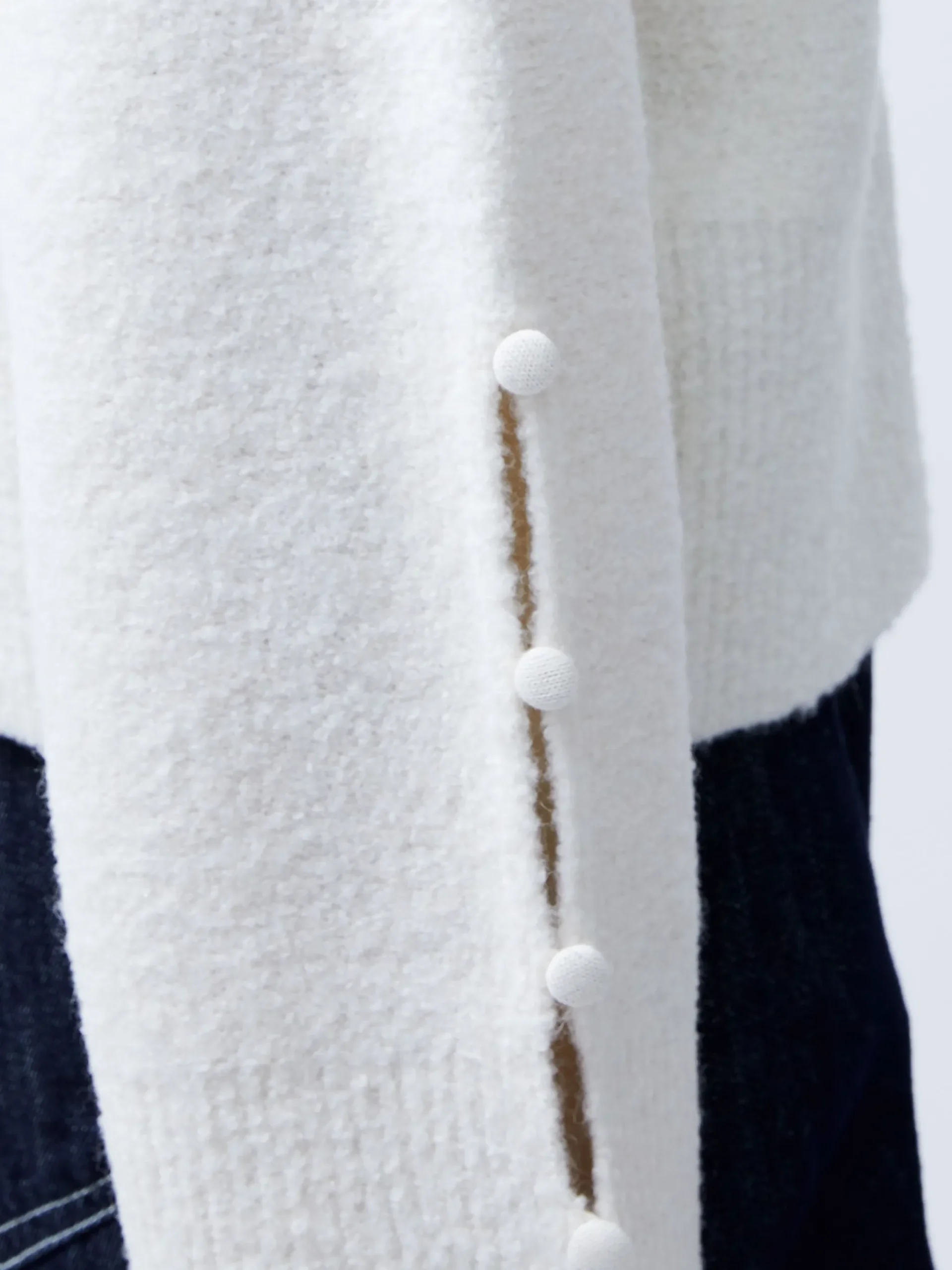 Melissa Boucle Button Detail Sleeve Jumper