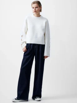 Melissa Boucle Button Detail Sleeve Jumper
