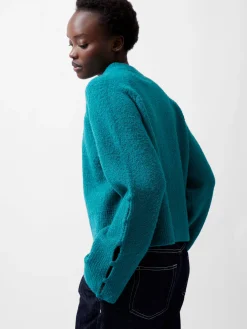 Melissa Boucle Button Detail Sleeve Jumper