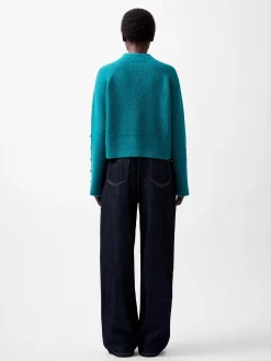 Melissa Boucle Button Detail Sleeve Jumper