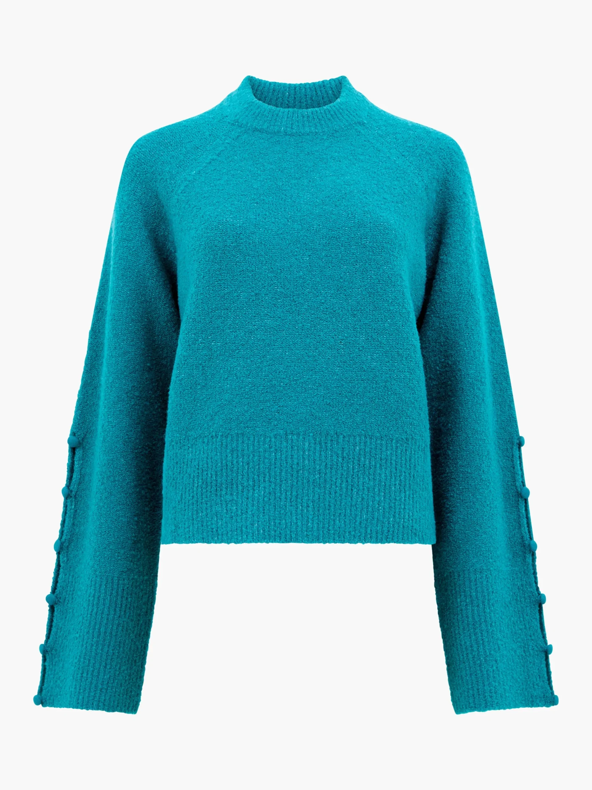 Melissa Boucle Button Detail Sleeve Jumper