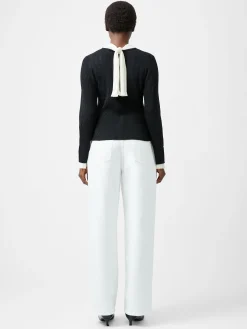 Melody Pleated Bow Long Sleeve Top