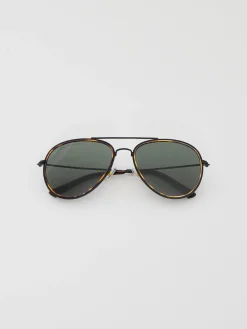 Metal D-Frame Rim Detailed Sunglasses