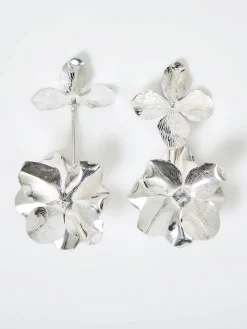 Metal Floral Drop Earrings