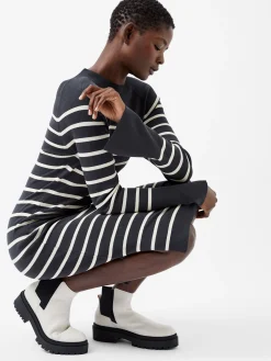 Milena Striped Knit Midi Dress