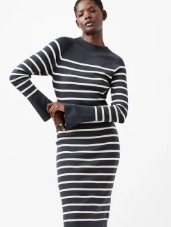 Milena Striped Knit Midi Dress