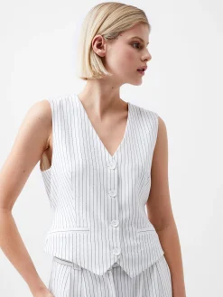 Pinstripe Cropped Waistcoat