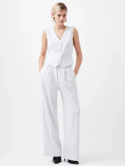 Pinstripe High Waisted Trousers