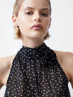 Polka Dot Rosetta Halterneck Top
