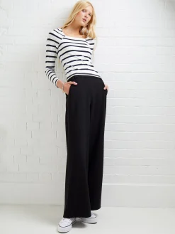 Rallie Stripe Square Neck Long Sleeve Top