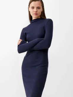 Rassia Long Sleeve Mock Dress Midi Dress