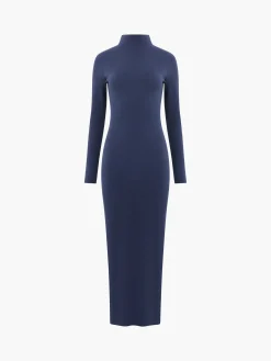 Rassia Long Sleeve Mock Dress Midi Dress