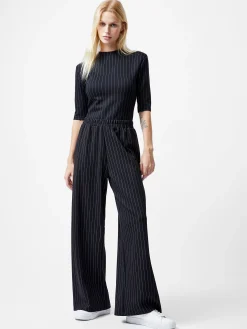 Regina Jersey Pinstripe Wide Leg Trousers