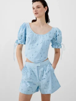 Rhodes Cotton Embroidered Shorts