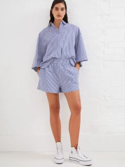 Rhodes Poplin Stripe Pull-On Shorts