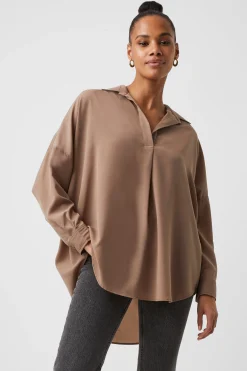 Rhodes Recycled Crepe Popover Shirt