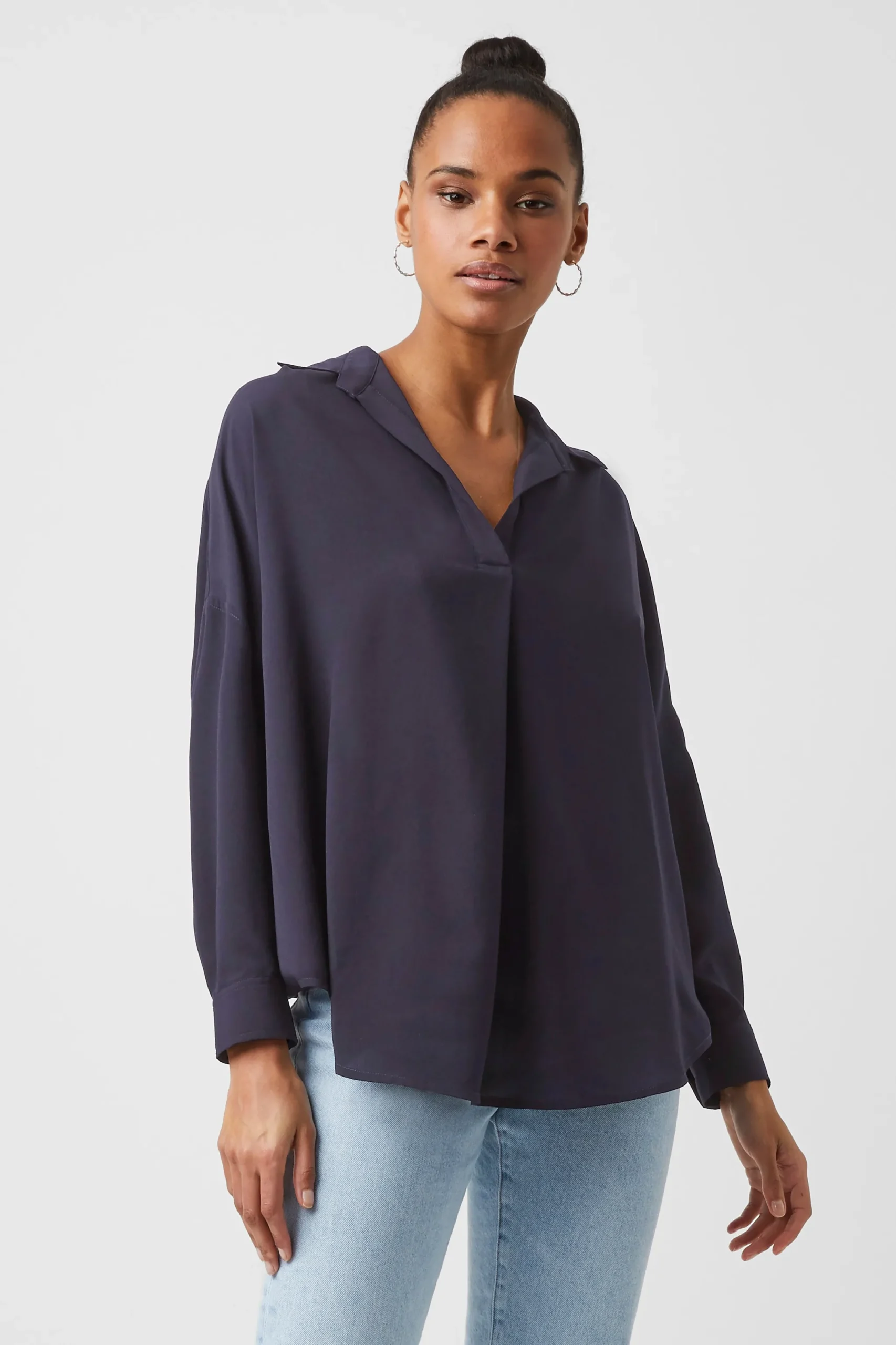 Rhodes Recycled Crepe Popover Shirt