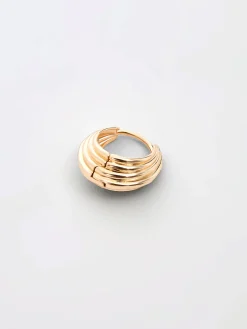 Ridged Huggie Hoop Earrings