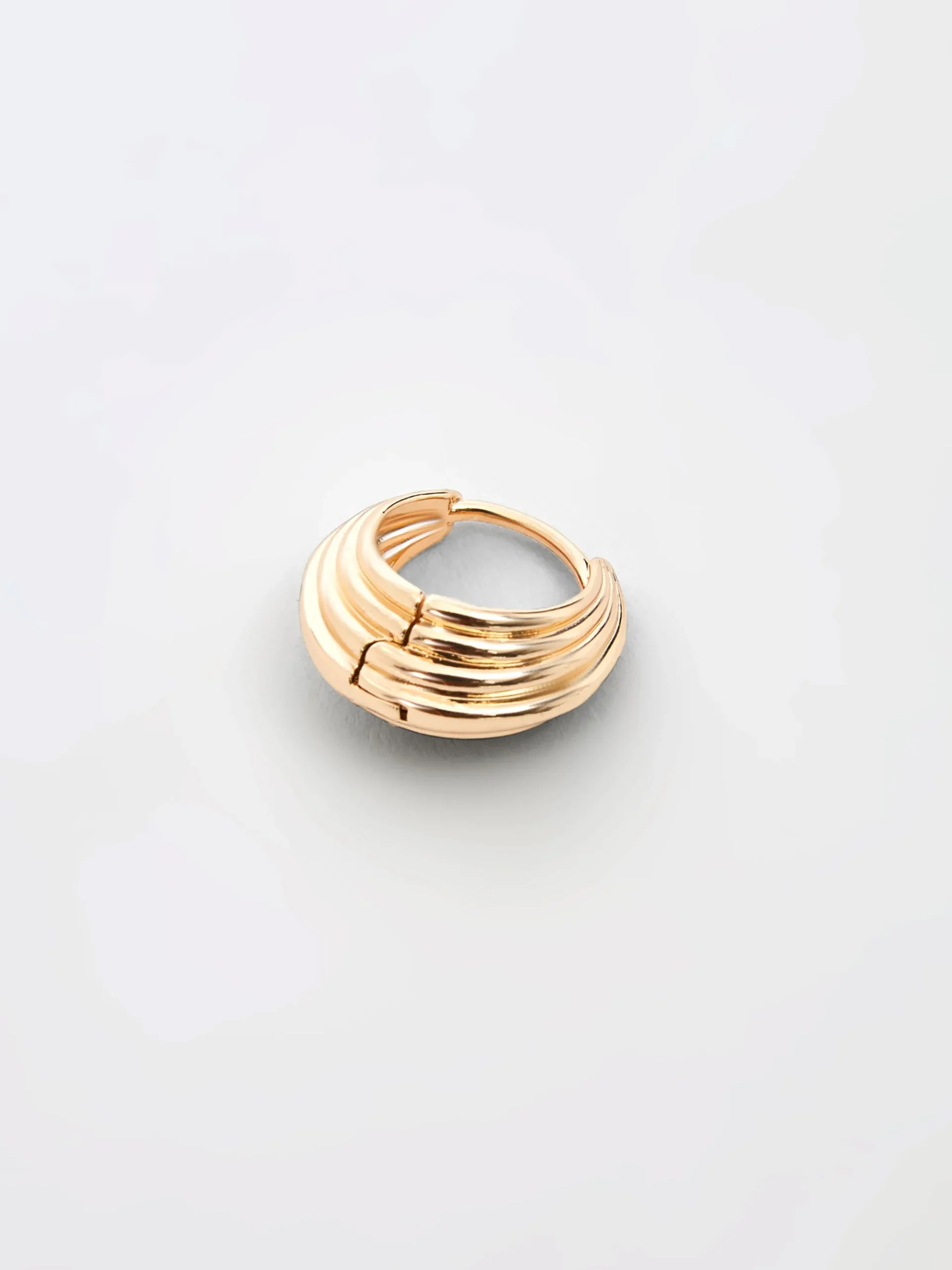 Ridged Huggie Hoop Earrings
