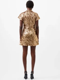 Sequin Mesh Mini Dress