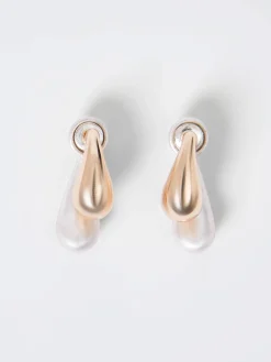 Small Double Two-Tone Teardrop Earrings