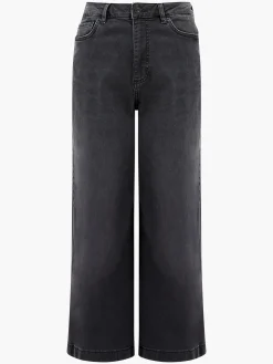 Stretch Denim Wide Leg Culottes 25 Inch