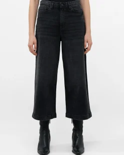 Stretch Denim Wide Leg Culottes 25 Inch