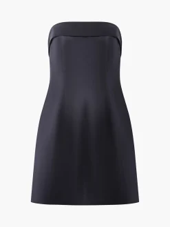 Structured Satin Bandeau Mini Dress