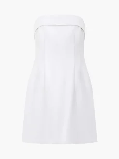 Structured Satin Bandeau Mini Dress