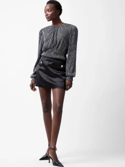 Tamy Lurex Plisse Long Sleeve Top