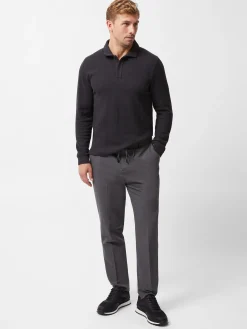 Textured Long Sleeve Polo Shirt
