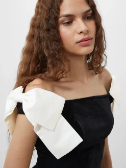 Velvet Carey Satin Bow Top