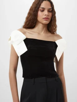 Velvet Carey Satin Bow Top